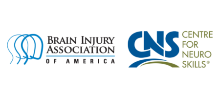 Brain Injury Association of America logo and Centre for Neuro Skills logo white background