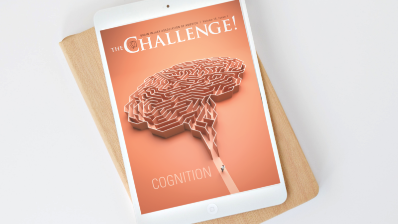 The Challenge Vol. 15 Iss. 1 on Cognition digital issue displayed on a tablet